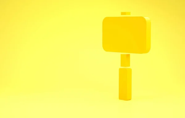 Ікона Yellow Sledgehammer Ізольована Жовтому Тлі Концепція Мінімалізму Illustrated Render — стокове фото
