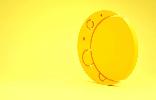 Icono Luna Amarilla Aislado Sobre Fondo Amarillo Concepto Minimalista Ilustración — Foto de Stock