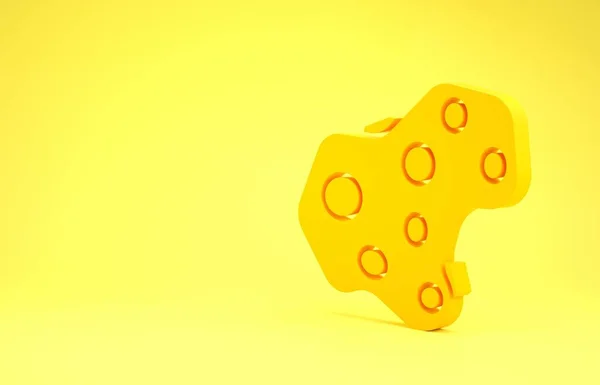 黄色的小行星图标孤立在黄色的背景上 最低纲领的概念 3D说明3D — 图库照片