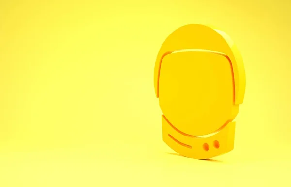 Gelbe Astronautenhelm Ikone Auf Gelbem Hintergrund Minimalismus Konzept Illustration Renderer — Stockfoto