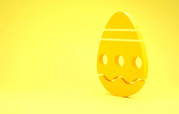 Gelbes Osterei Symbol Auf Gelbem Hintergrund Frohe Ostern Minimalismus Konzept — Stockfoto