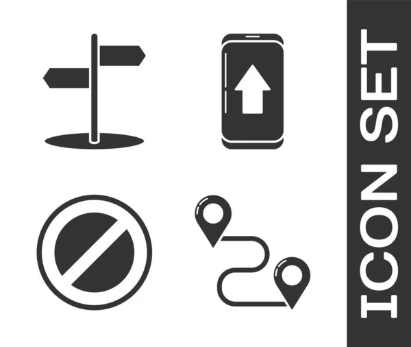 Establecer Ubicación Ruta Señal Tráfico Vial Señal Parada Infografía Del — Archivo Imágenes Vectoriales