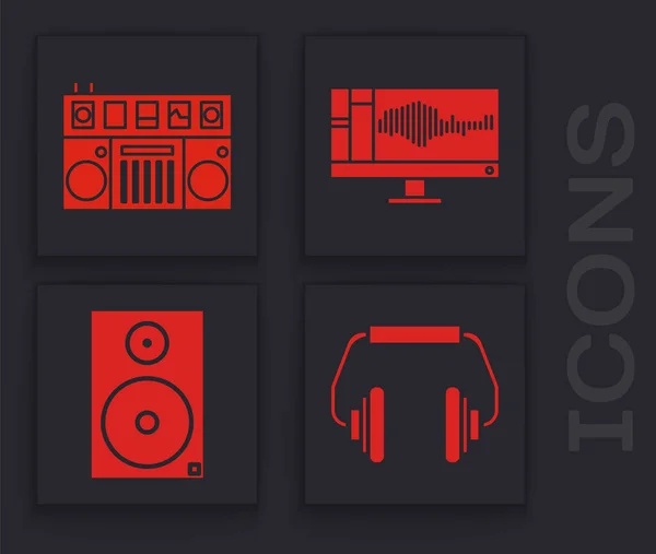 Hoofdtelefoon Afstandsbediening Voor Het Afspelen Mixen Van Muziek Geluids Audio — Stockvector