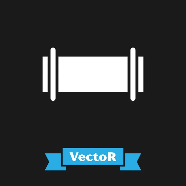 White Industry Metallrohr Symbol Isoliert Auf Schwarzem Hintergrund Vektorillustration — Stockvektor