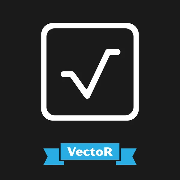 Біла Квадратна Ікона Ізольована Чорному Тлі Векторний Приклад — стоковий вектор