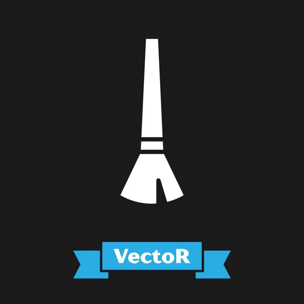 Icono Pincel Blanco Aislado Sobre Fondo Negro Ilustración Vectorial — Vector de stock