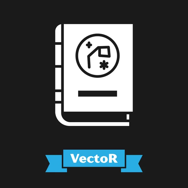 Weißbuch Von Astronomie Ikone Isoliert Auf Schwarzem Hintergrund Vektorillustration — Stockvektor