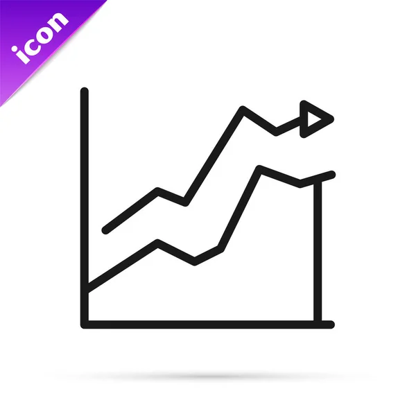 Black Line Oil Price Increase Icon Isolated White Background Oil — 스톡 벡터