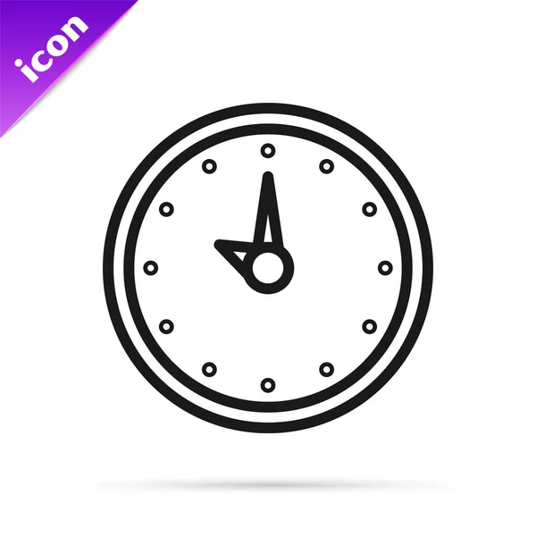 Schwarzzeituhr Symbol Isoliert Auf Weißem Hintergrund Zeitsymbol Vektorillustration — Stockvektor