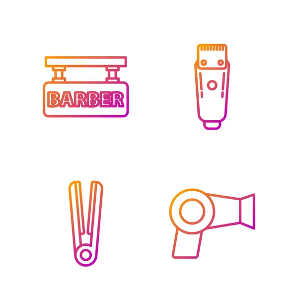 Saç Kurutma Makinesi Saç Maşası Berber Dükkanı Elektrikli Saç Makası — Stok Vektör
