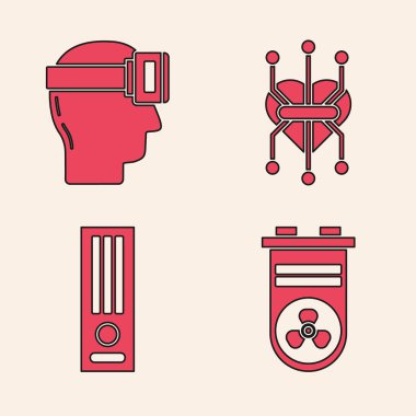 Video grafik kartını, sanal gerçeklik gözlüklerini, işlemciyi ve oyun konsolunu ayarla. Vektör