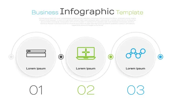 Definir Linha Console Videogame Laptop Share Modelo Infográfico Negócios Vetor — Vetor de Stock