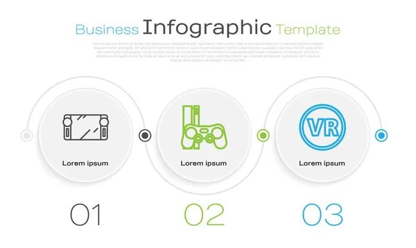 Портативная Игровая Приставка Игровая Приставка Джойстиком Очками Виртуальной Реальности Бизнес — стоковый вектор