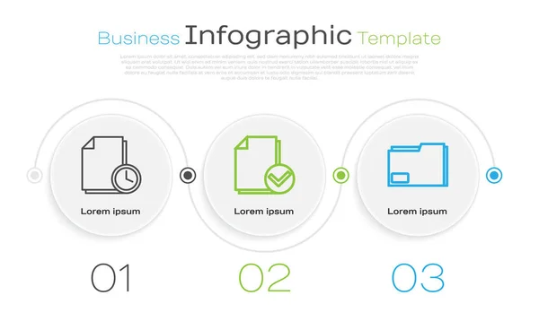 Document Clock Document Check Mark Document Folder を設定します ビジネスインフォグラフィックテンプレート ベクトル — ストックベクタ