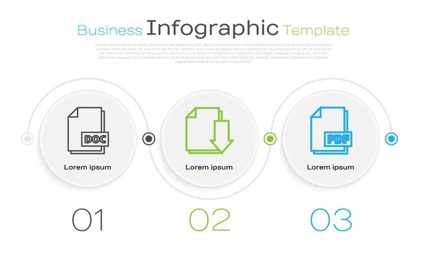 Definir Documento Arquivo Doc Linha Documento Com Download Documento Arquivo — Vetor de Stock