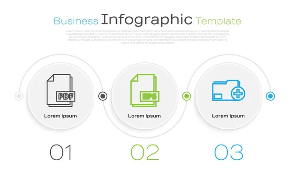 行Pdfファイル文書 Epsファイル文書を設定し 新しいフォルダを追加します ビジネスインフォグラフィックテンプレート ベクトル — ストックベクタ