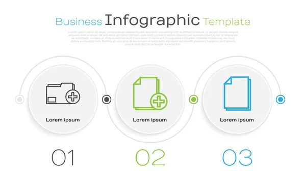 行の設定新しいフォルダを追加し 新しいファイルとドキュメントを追加します ビジネスインフォグラフィックテンプレート ベクトル — ストックベクタ