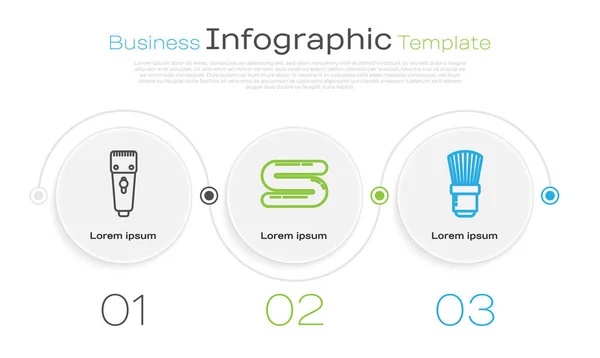 Definir Linha Cortador Cabelo Elétrico Barbeador Toalha Escova Barbear Modelo — Vetor de Stock