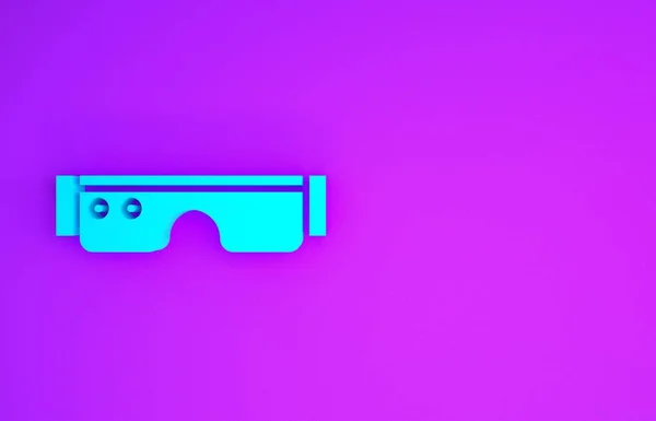 Mavi Akıllı Gözlükler Mor Arka Planda Izole Edilmiş Gözlük Simgesine — Stok fotoğraf