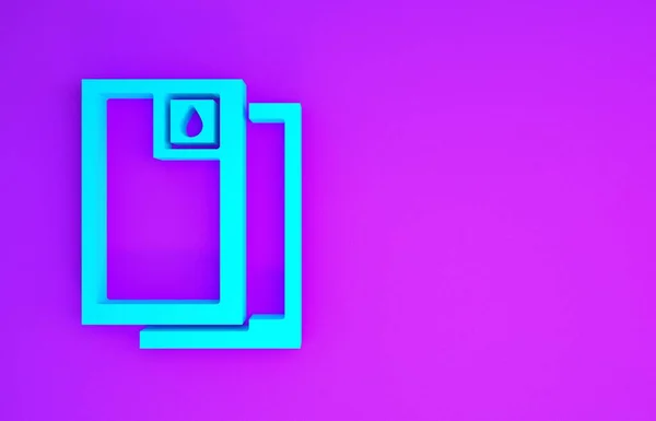 Icono Del Barril Azul Aislado Sobre Fondo Púrpura Concepto Minimalista —  Fotos de Stock