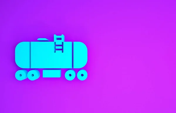 Значок Железнодорожной Цистерны Blue Oil Выделен Фиолетовом Фоне Поезд Нефтяной — стоковое фото