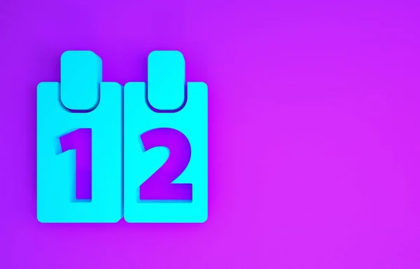 Blue Calendar Icon Isolated Purple Background Event Reminder Symbol Minimalism — Stock Photo, Image