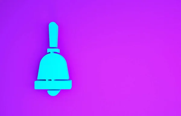 Синий Звонок Значок Изолирован Фиолетовом Фоне Сигнал Тревоги Служебный Звонок — стоковое фото