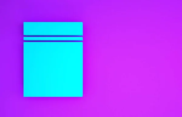 Синий Пластиковый Пакет Иконкой Замка Фиолетовом Фоне Концепция Минимализма Рендеринг — стоковое фото