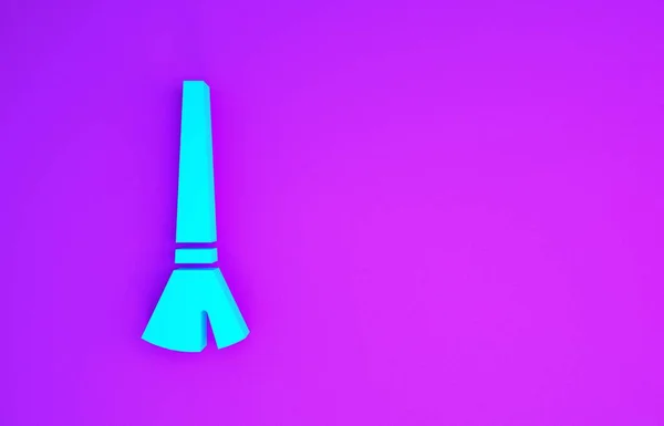 Синій Колір Пензля Ізольований Фіолетовому Фоні Концепція Мінімалізму Ілюстрація Рендеринга — стокове фото