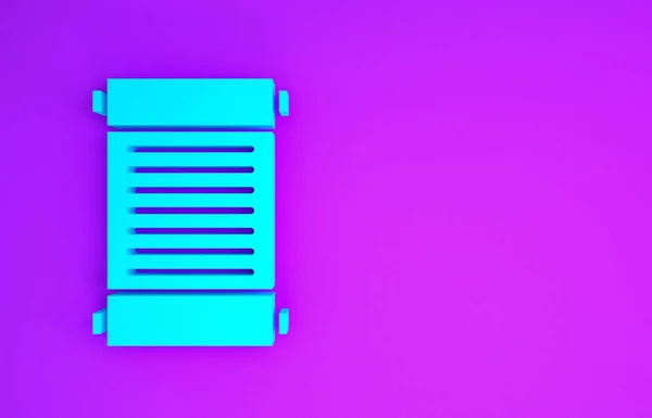 Синій Декрет Папір Пергамент Значок Прокрутки Ізольовані Фіолетовому Фоні Концепція — стокове фото