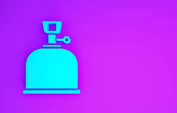 Blue Camping Gasherd Symbol Isoliert Auf Violettem Hintergrund Tragbarer Gasbrenner — Stockfoto