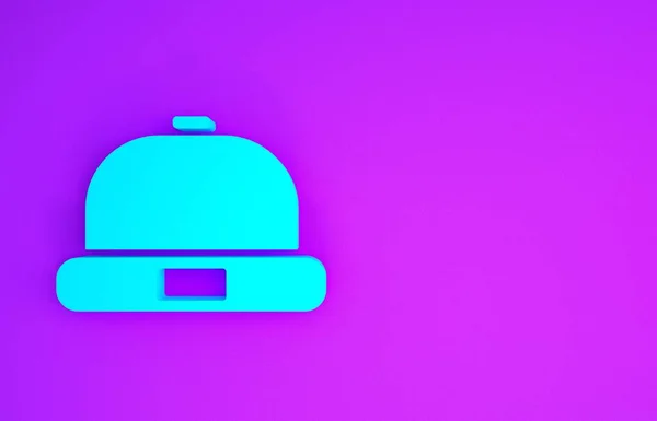 Blue Beanie hat icon isolated on purple background. Minimalism concept. 3d illustration 3D render