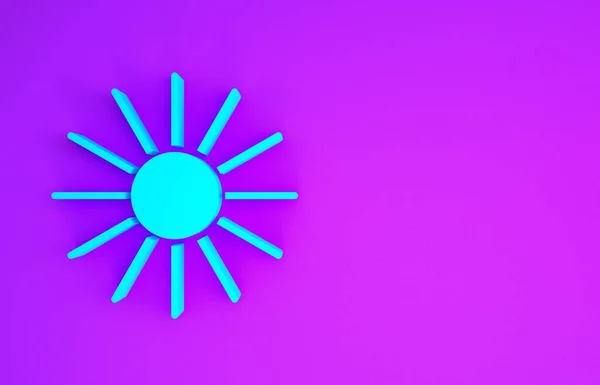 Blue Sun Ikonen Isolerad Lila Bakgrund Sommarsymbol God Solig Dag — Stockfoto