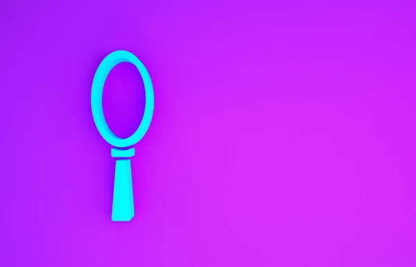Blue Magic Рука Зеркало Значок Изолирован Фиолетовом Фоне Концепция Минимализма — стоковое фото
