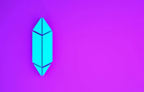 Иконка Голубой Магии Выделена Фиолетовом Фоне Фантастический Кристалл Драгоценности Игры — стоковое фото