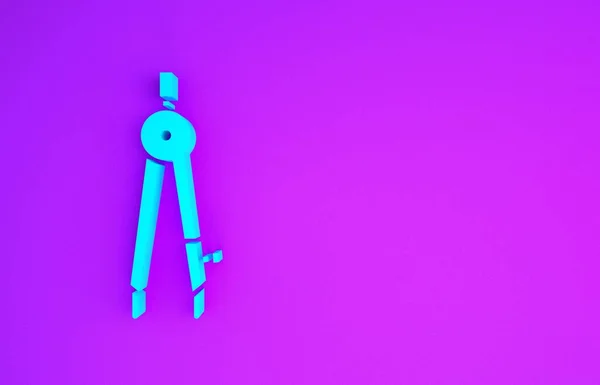 Иконка Компаса Синего Цвета Выделена Фиолетовом Фоне Знак Компаса Рисунок — стоковое фото
