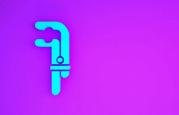 Синій Затискач Значок Інструменту Ізольовано Фіолетовому Фоні Інструмент Слюсаря Концепція — стокове фото
