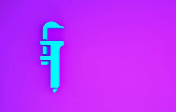 Синій Каліпер Або Калібрувальний Ікон Ізольований Фіолетовому Фоні Точність Вимірювань — стокове фото
