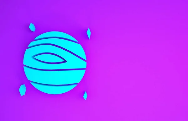 紫色の背景に隔離された青い惑星金星のアイコン 最小限の概念 3Dイラスト3Dレンダリング — ストック写真