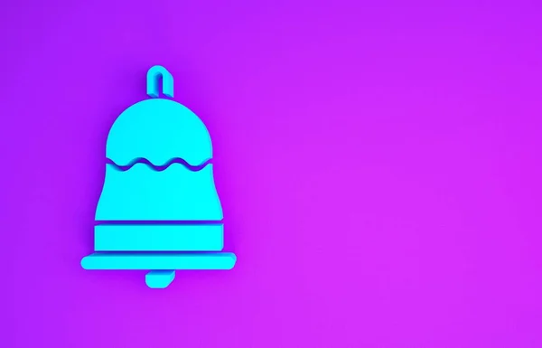 Ікона Blue Ringing Ізольована Фіолетовому Фоні Символ Тривоги Дзвінок Знак — стокове фото