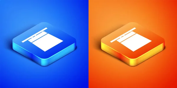 Isometric Magician Hat Icon Isolated Blue Orange Background Magic Trick — Stock Vector