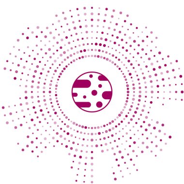 Mor Gezegen Mars simgesi beyaz arkaplanda izole edilmiş. Soyut çember rastgele noktalar. Vektör İllüstrasyonu