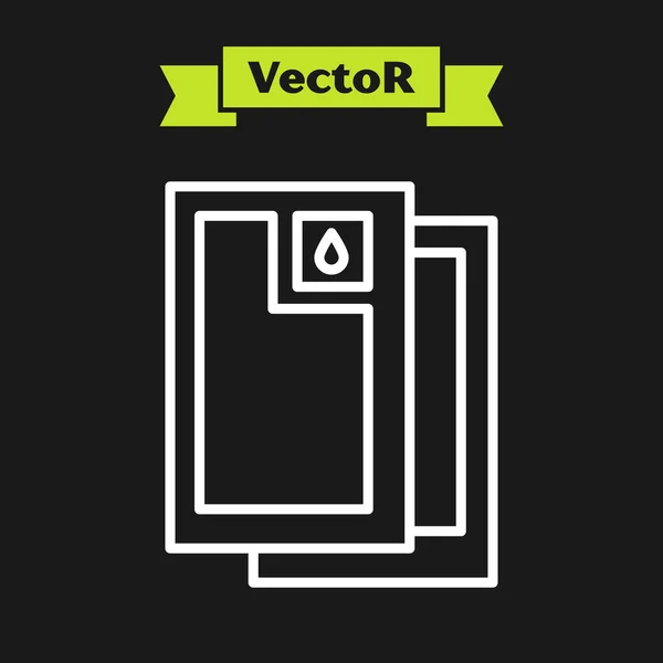 Weiße Linie Barrel Symbol Isoliert Auf Schwarzem Hintergrund Vektorillustration — Stockvektor