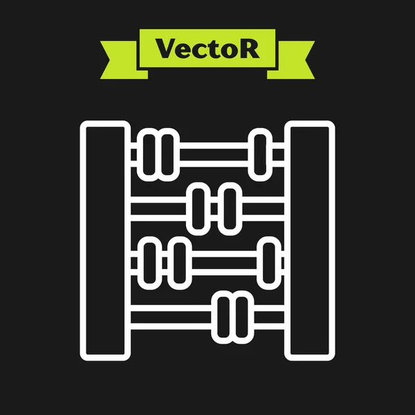 Weiße Linie Diagramm Zeitplan Diagramm Infografik Tortendiagramm Symbol Auf Schwarzem — Stockvektor