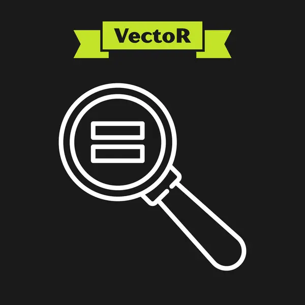 Bílá Čára Papír Ikona Klipu Izolovaná Černém Pozadí Vektorová Ilustrace — Stockový vektor