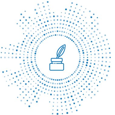 Mavi çizgi Chalkboard simgesi beyaz arka plan üzerinde izole. Okul Tahta tabelası. Soyut daire rasgele nokta. Vektör İllüstrasyonu