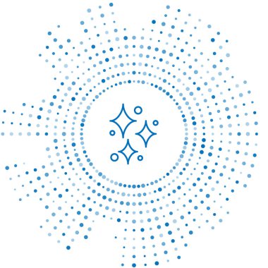 Beyaz arka planda izole edilmiş sihirli simli parlayan yıldız çizgisi. Sihirli noel süsü. Soyut çember rastgele noktalar. Vektör İllüstrasyonu