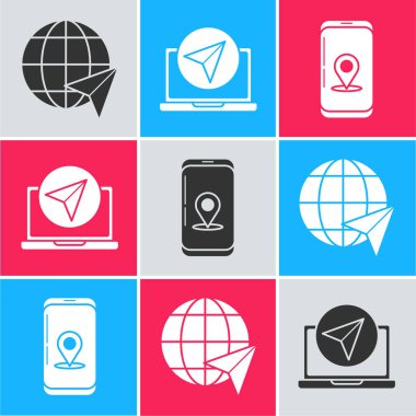 Dünya üzerinde konumu, şehir haritası navigasyon bilgisini ve şehir haritası navigasyon simgesinin bilgisini ayarlayın. Vektör