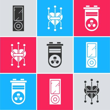 Müzik çalarını, işlemciyi ve Video grafik simgesini ayarla. Vektör