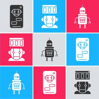 Robot, Robot ve Robot simgesini ayarla. Vektör
